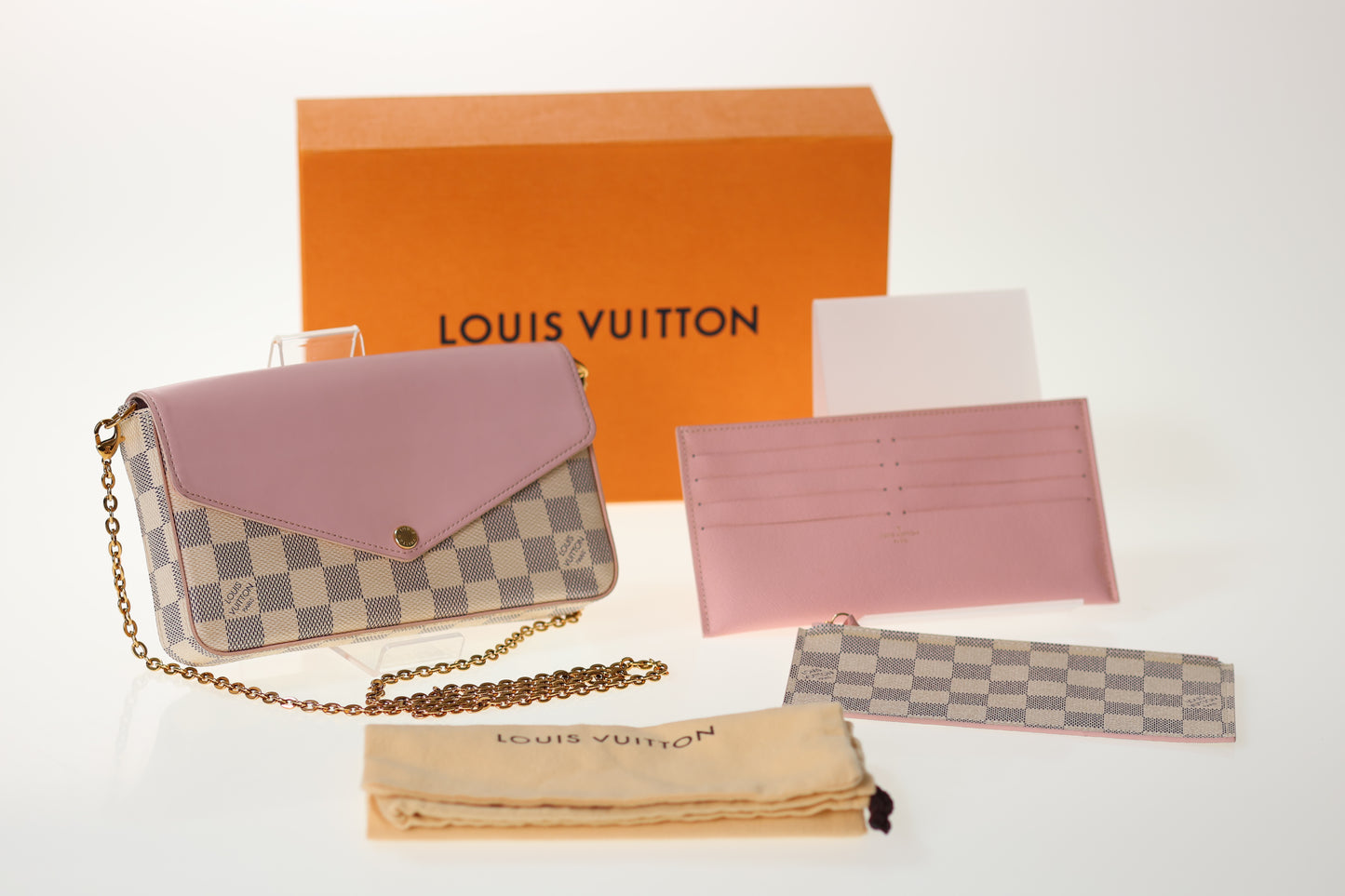 Louis Vuitton Felicie Damier Azur Rose