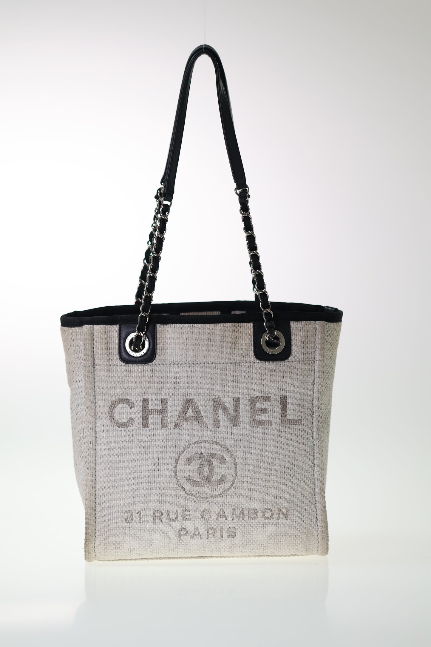 CHANEL DEAUVILLE A66939 Shoppingbag Small Tote Bag Grau