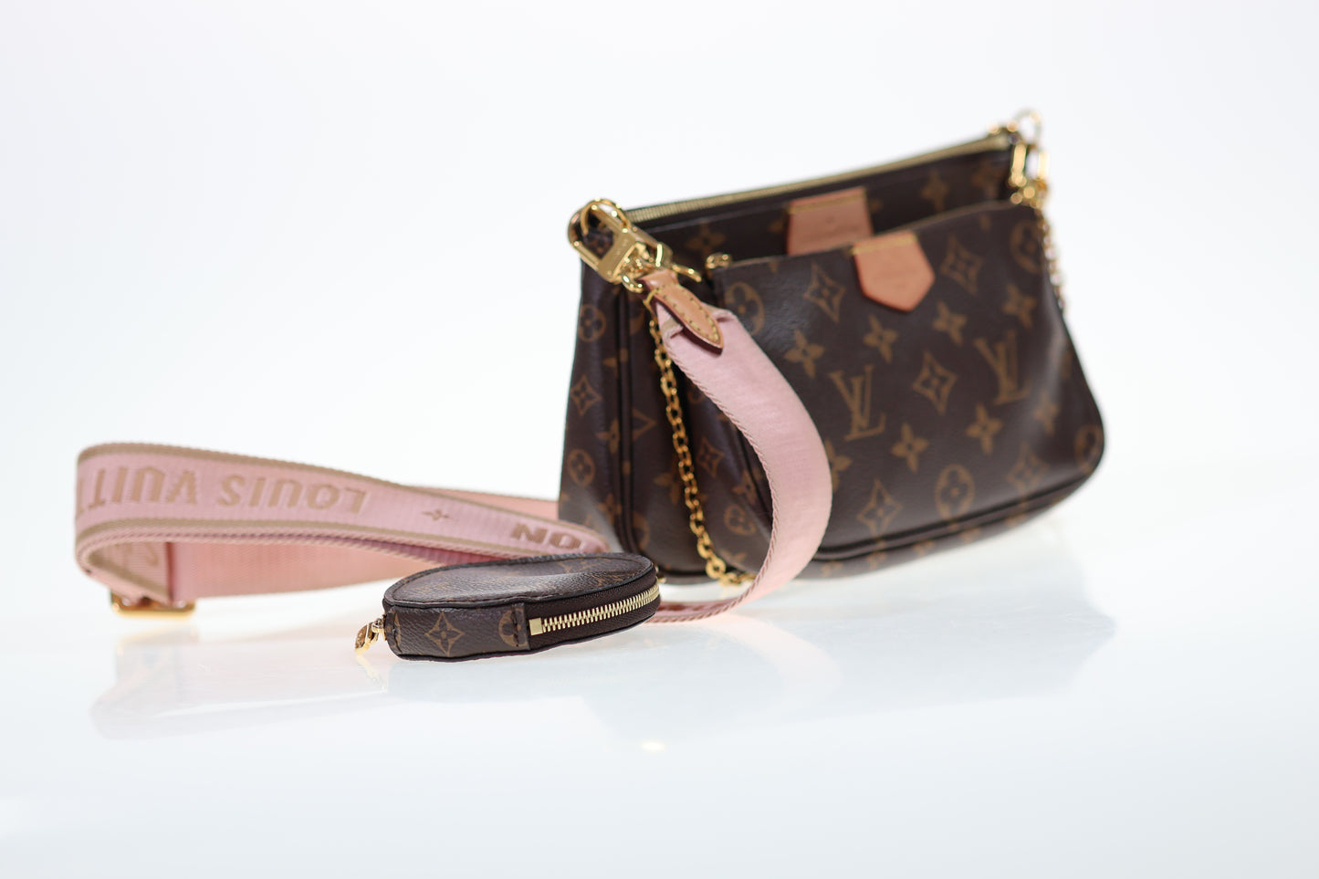 LOUIS VUITTON MULTI POCHETTE ACCESSOIRES M44840 ROSE FULLSET