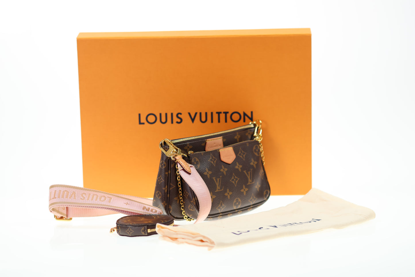 LOUIS VUITTON MULTI POCHETTE ACCESSOIRES M44840 ROSE FULLSET