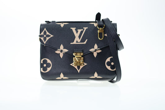 LOUIS VUITTON Pochette Metis Empreinte Bicolor FULLSET Schwarz