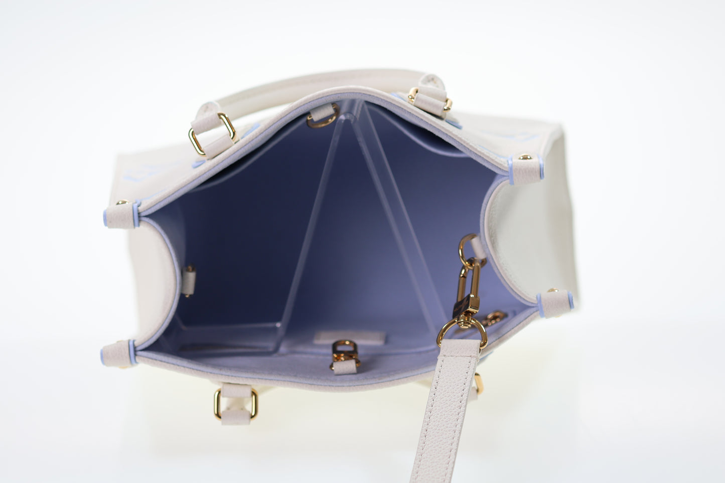 LOUIS VUITTON OnTheGo PM Empreinte Creme / Blue Giant Monogram