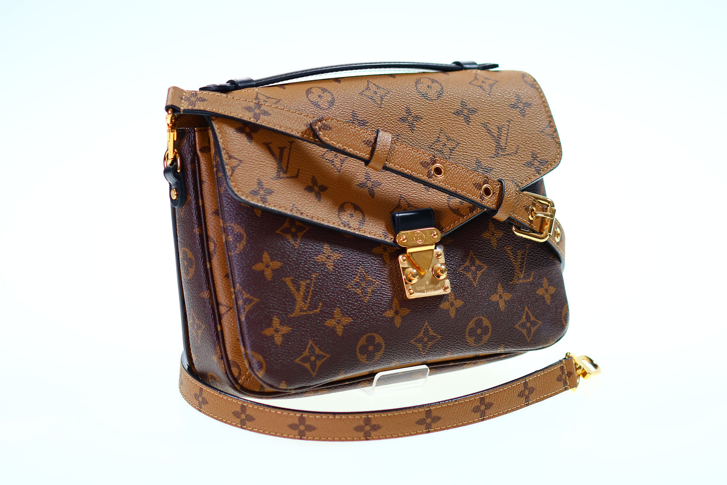 Borsa a tracolla LOUIS VUITTON Metis Monogram Infrarouge Nero-Rosso