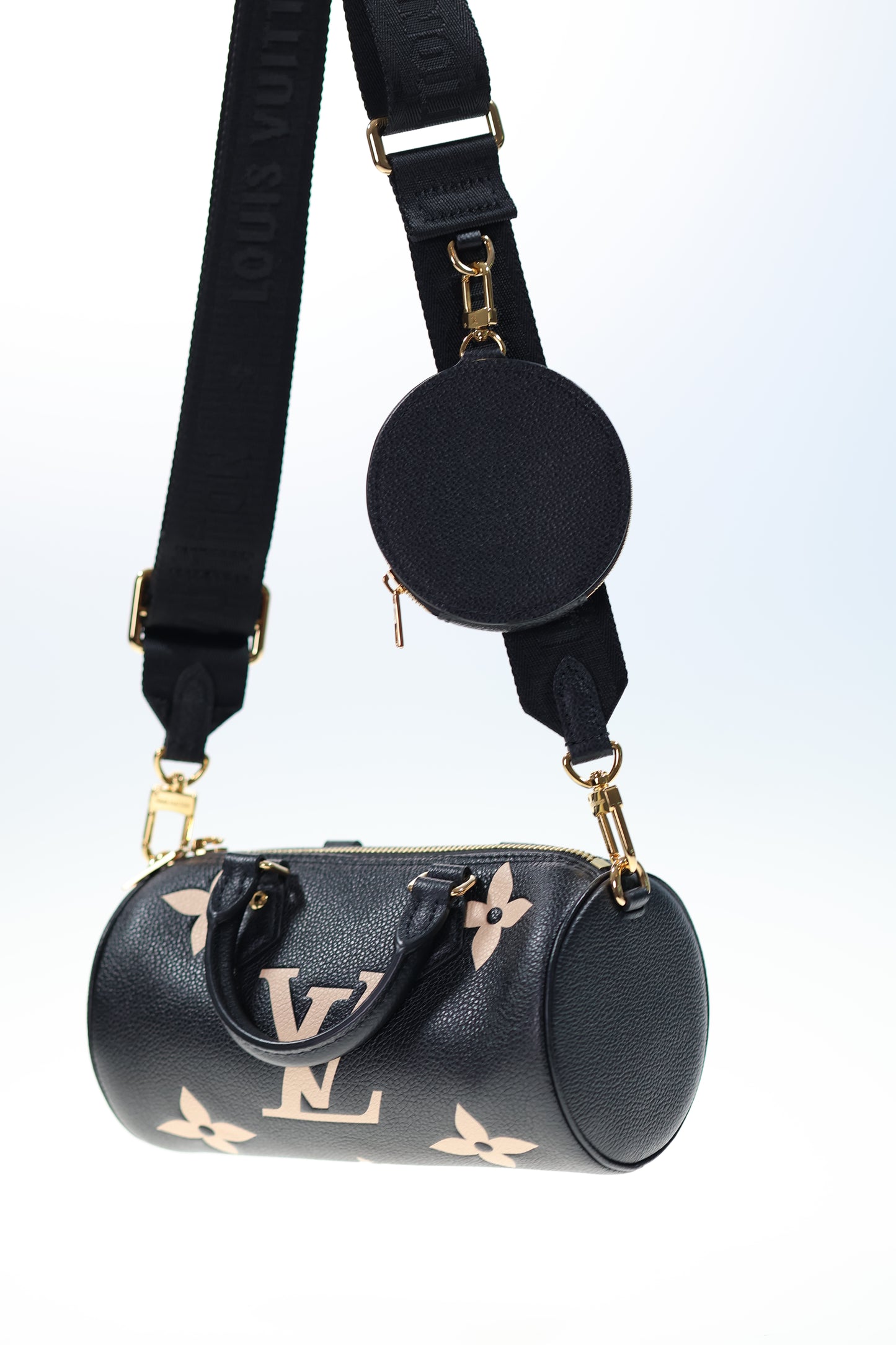 LOUIS VUITTON Papillon BB Monogram Schwarz/Creme Bicolor neuw.