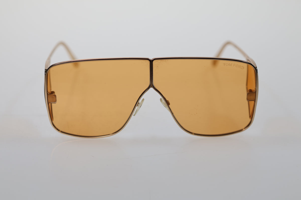 Tom Ford Sonnenbrille Spector FT0708-33E in Gold mit gelben Gläsern