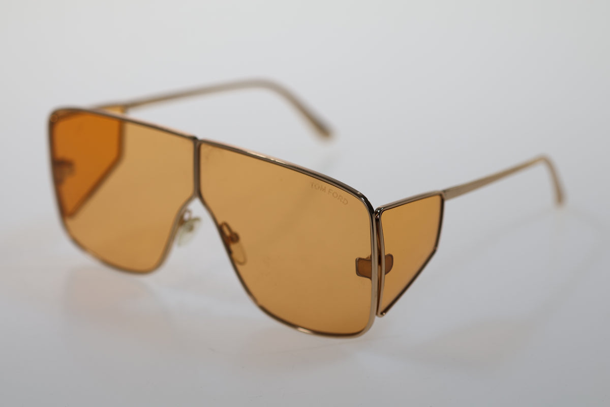 Tom Ford Sonnenbrille Spector FT0708-33E in Gold mit gelben Gläsern
