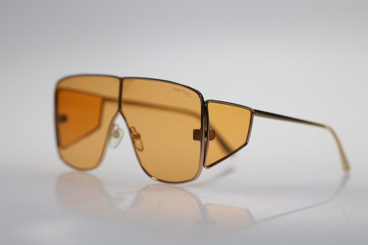 Tom Ford Sonnenbrille Spector FT0708-33E in Gold mit gelben Gläsern