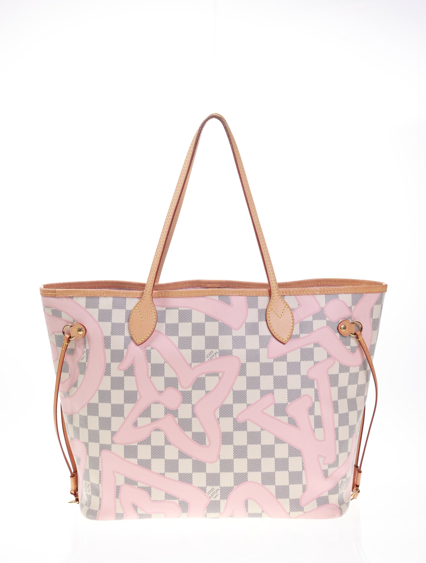 LOUIS VUITTON Neverfull MM Damier Azur Tahitienne Rose N41050