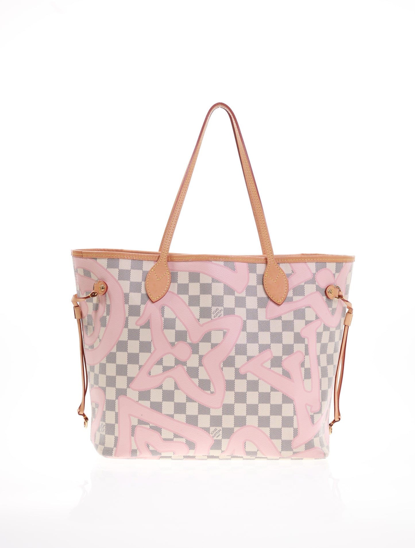LOUIS VUITTON Neverfull MM Damier Azur Tahitienne Rose N41050