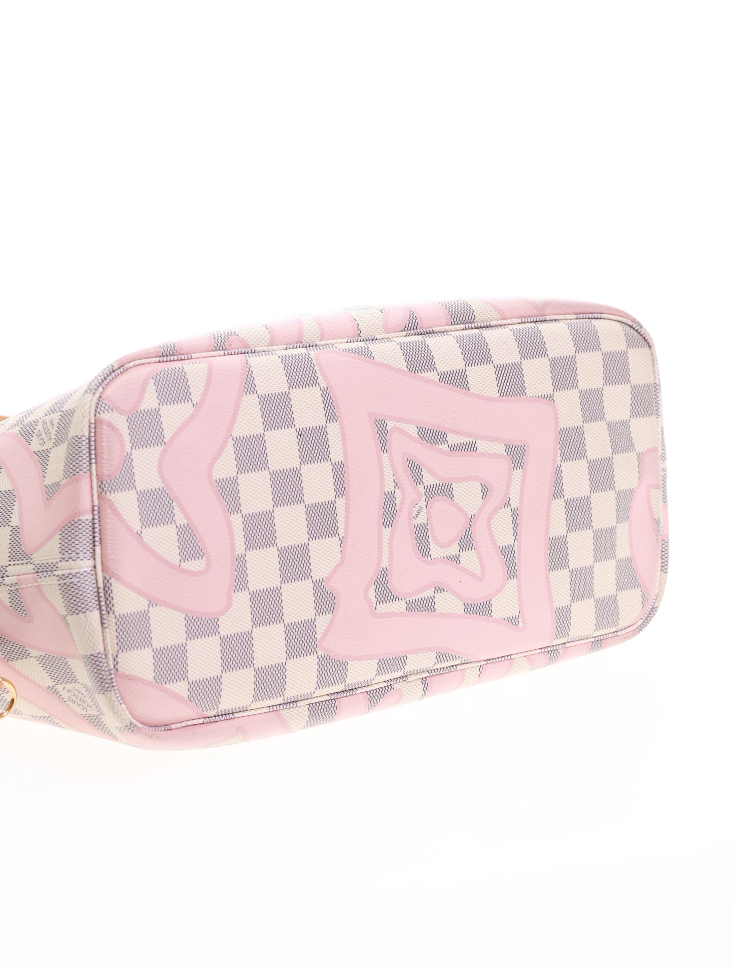 LOUIS VUITTON Neverfull MM Damier Azur Tahitienne Rose N41050