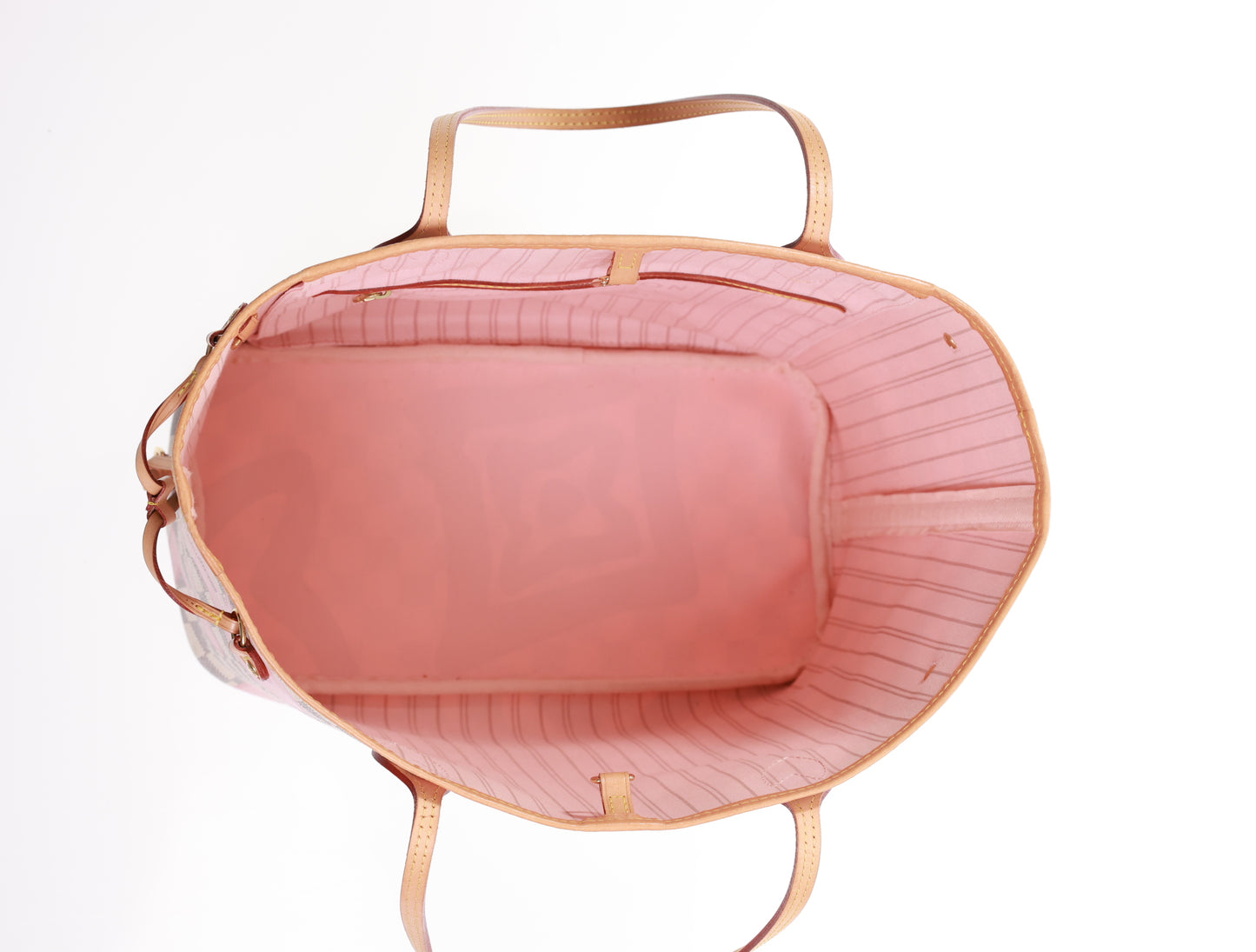 LOUIS VUITTON Neverfull MM Damier Azur Tahitienne Rose N41050