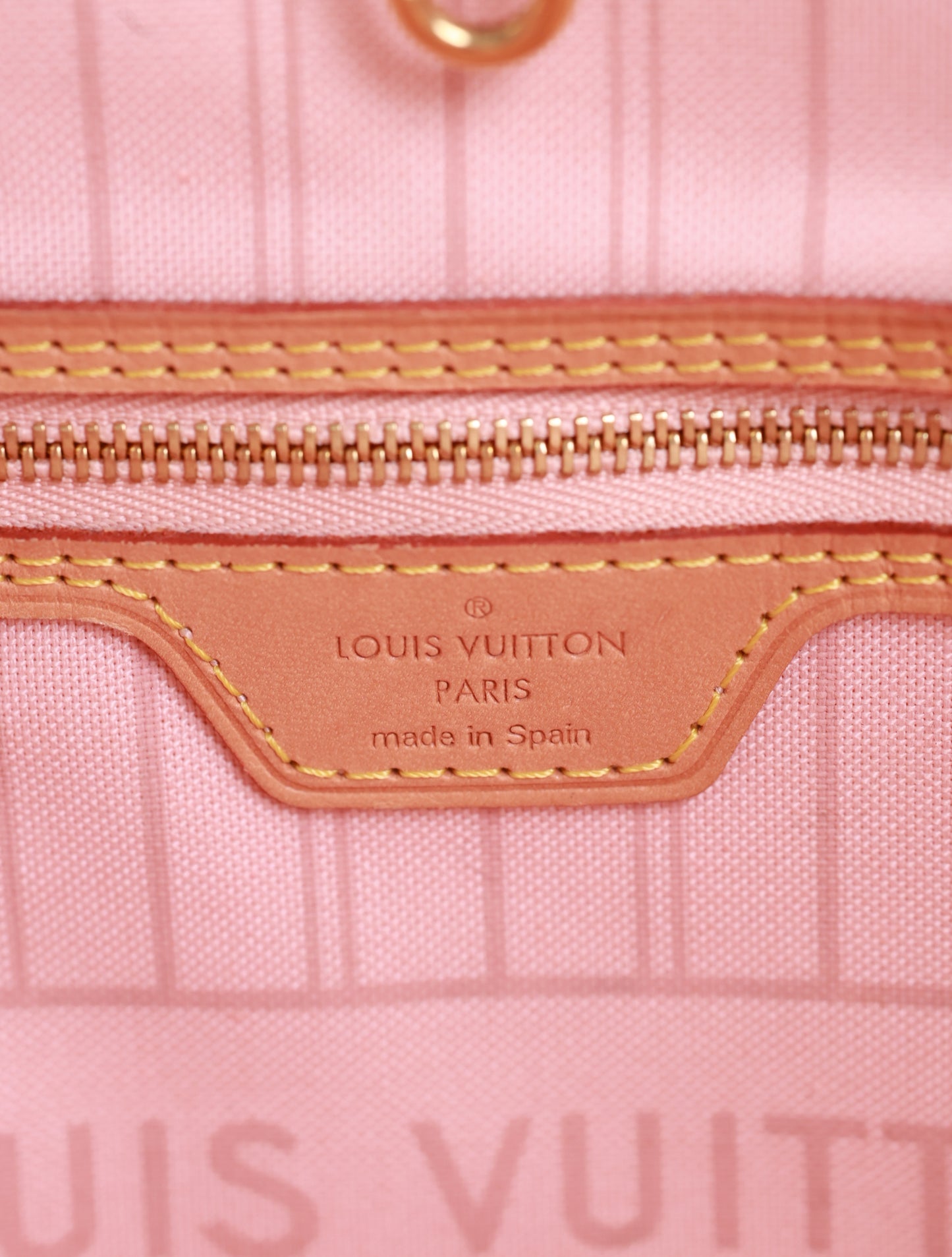 LOUIS VUITTON Neverfull MM Damier Azur Tahitienne Rose N41050