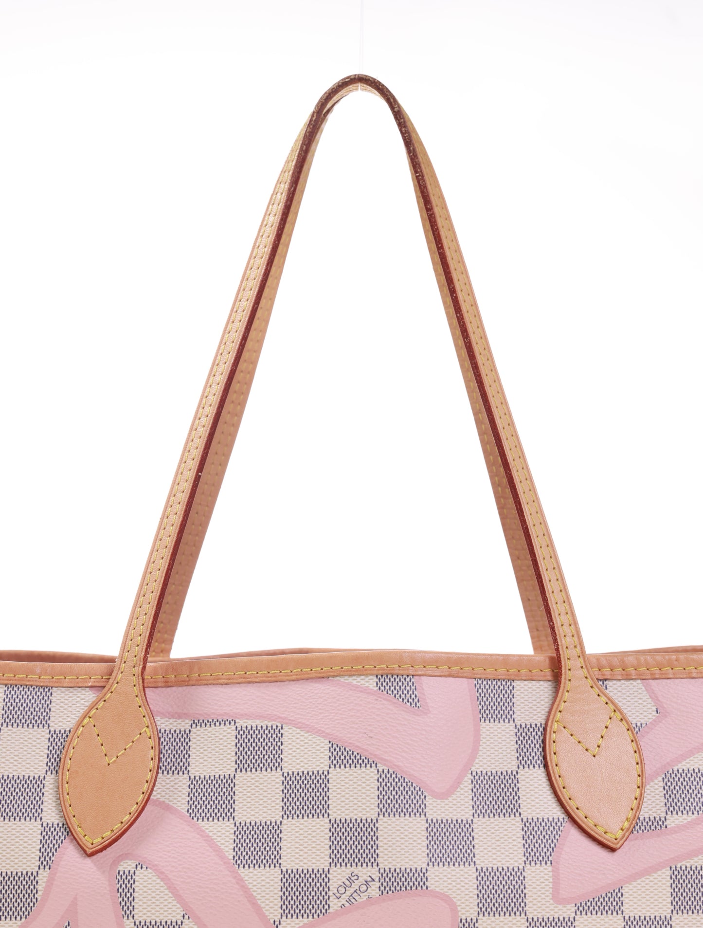 LOUIS VUITTON Neverfull MM Damier Azur Tahitienne Rose N41050