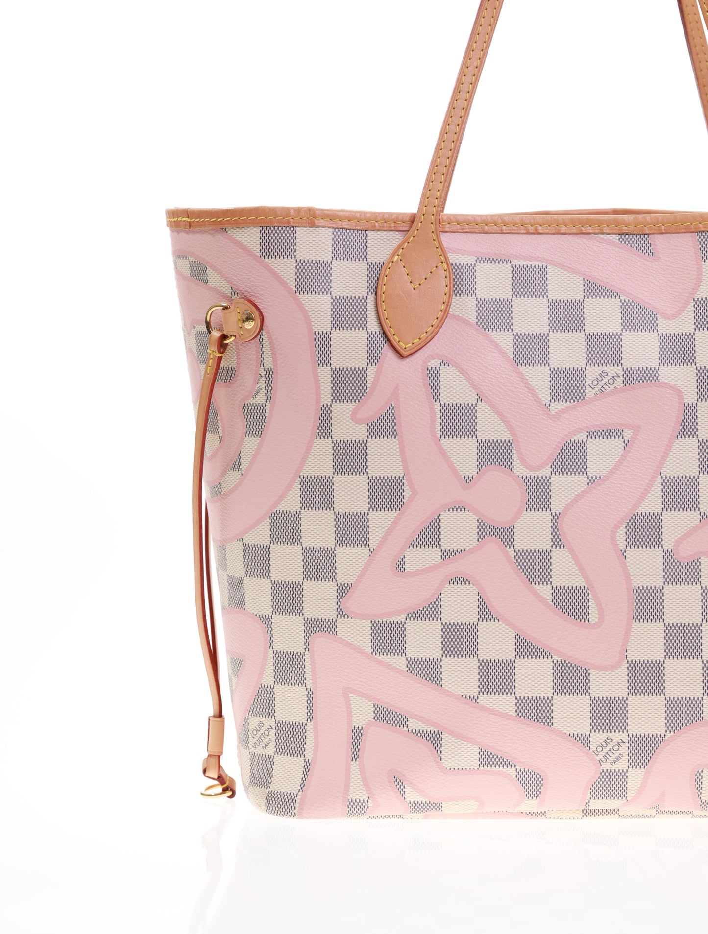 LOUIS VUITTON Neverfull MM Damier Azur Tahitienne Rose N41050