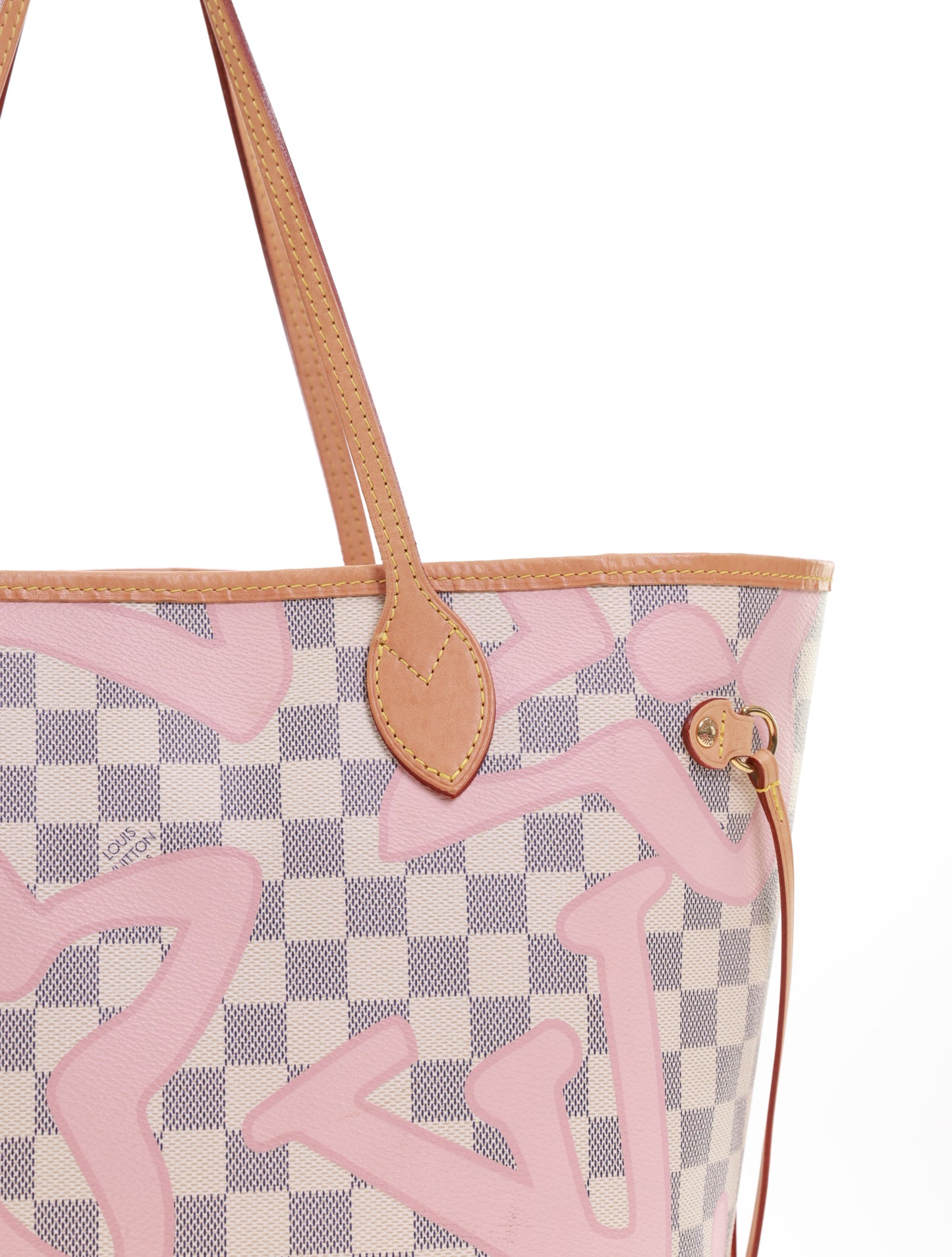 LOUIS VUITTON Neverfull MM Damier Azur Tahitienne Rose N41050