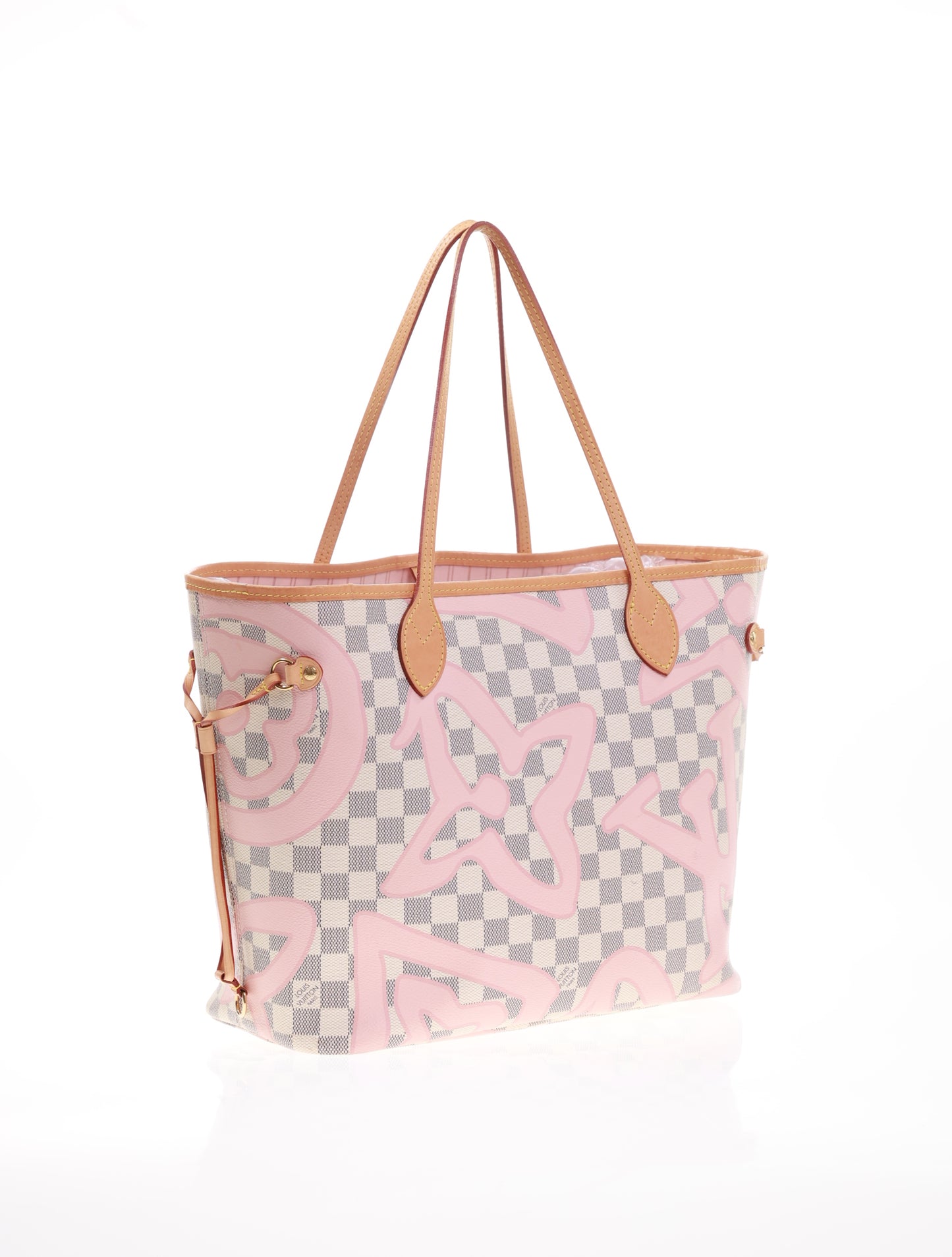 LOUIS VUITTON Neverfull MM Damier Azur Tahitienne Rose N41050