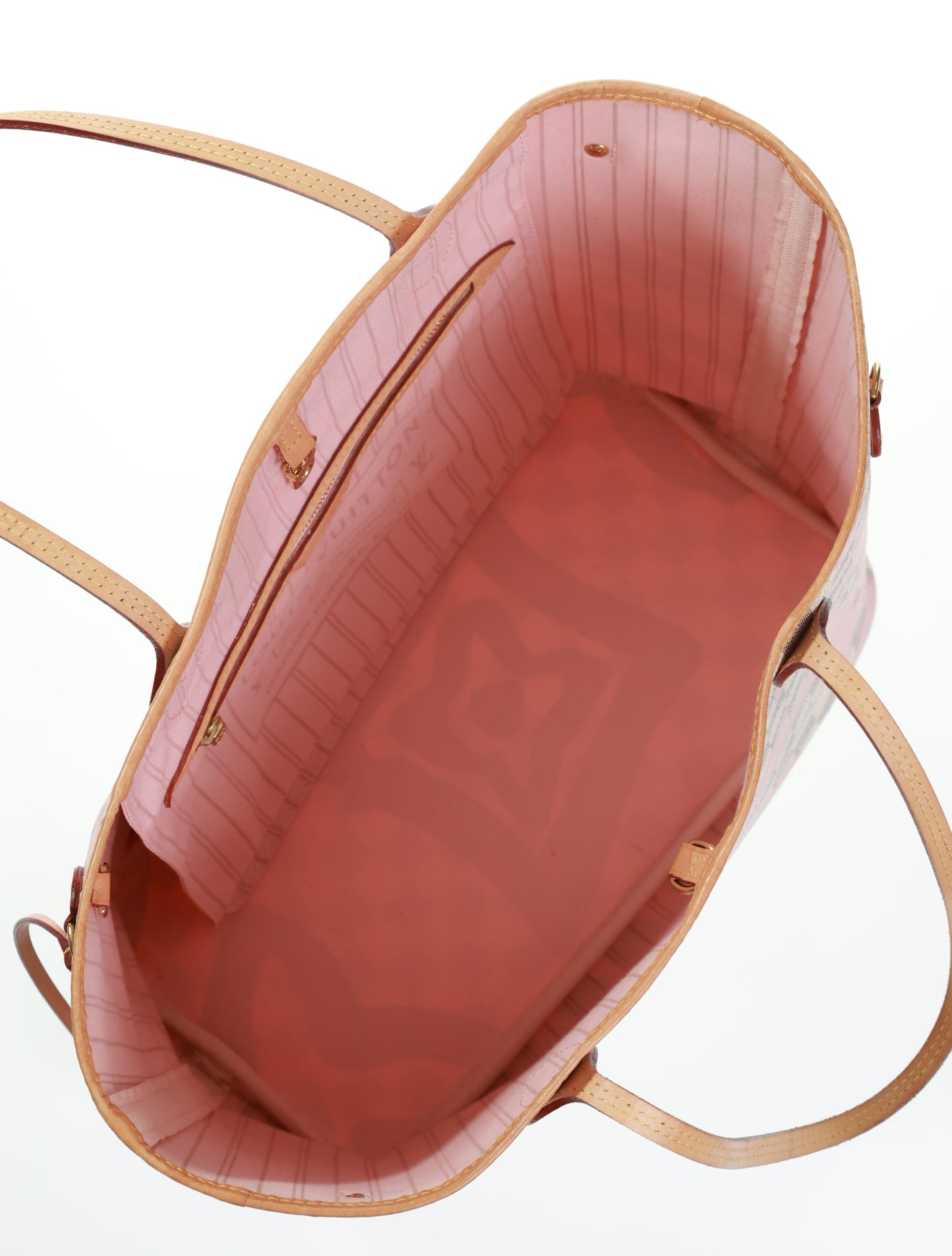 LOUIS VUITTON Neverfull MM Damier Azur Tahitienne Rose N41050