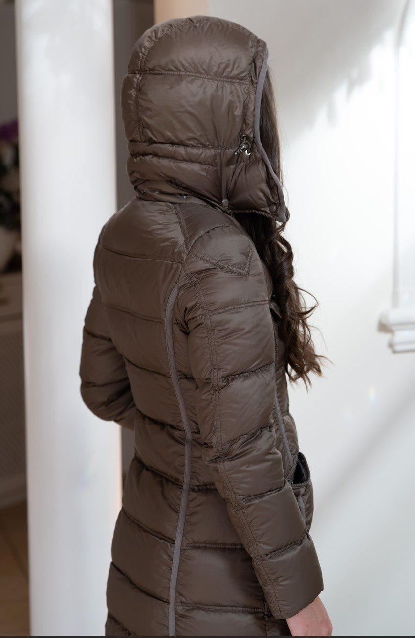 Moncler Romarin Daunenmantel Bronze Größe 1 - entspr. Gr. 36 bzw. S