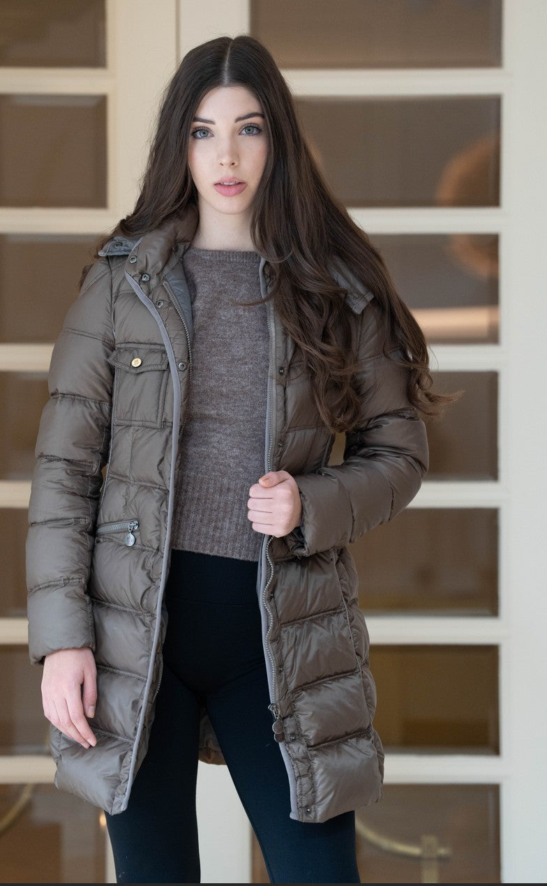 Moncler Romarin Daunenmantel Bronze Größe 1 - entspr. Gr. 36 bzw. S