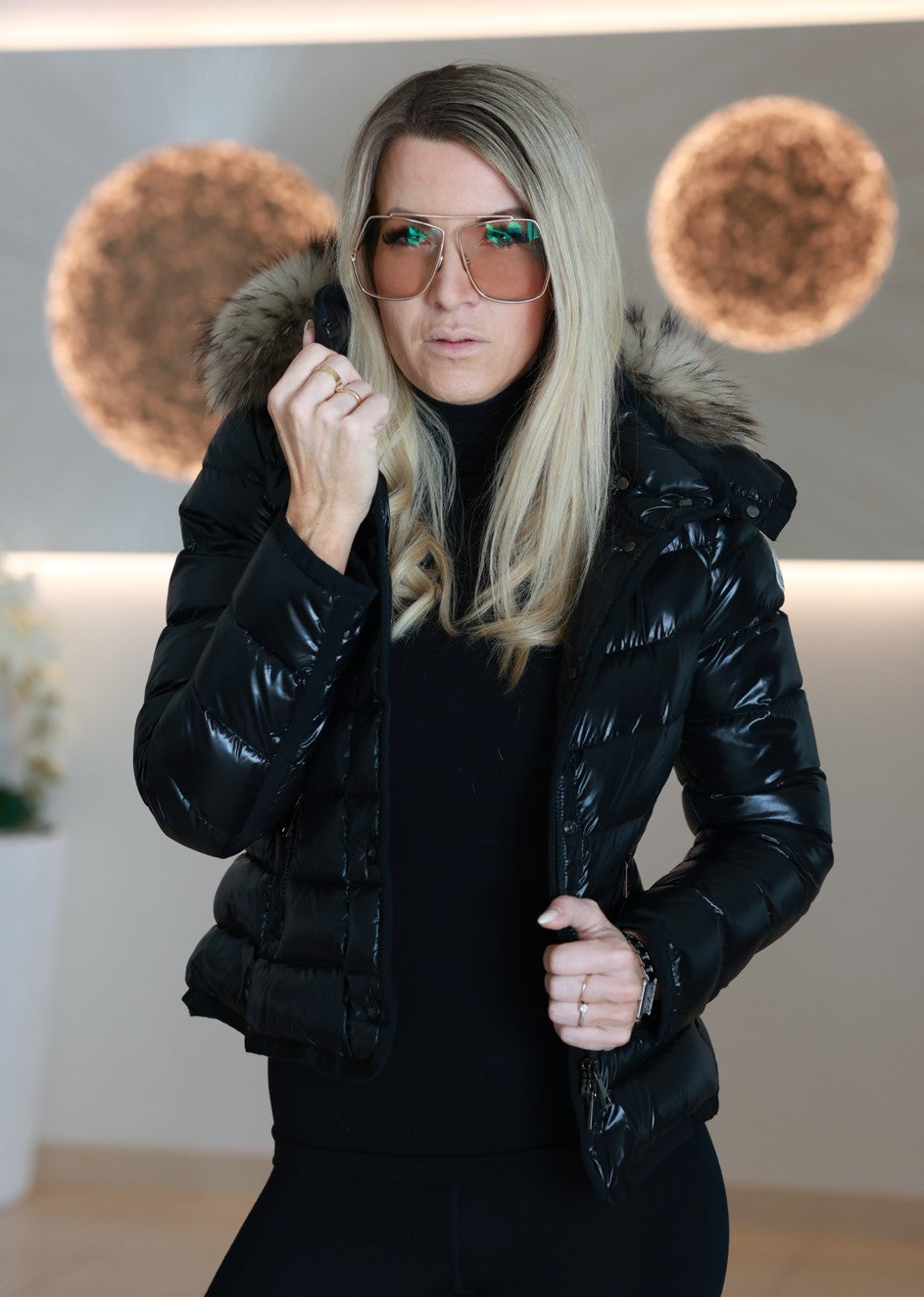 Moncler Armoise Daunenjacke Größe 0 XXL Pelz - Gr. 34 bzw. XS