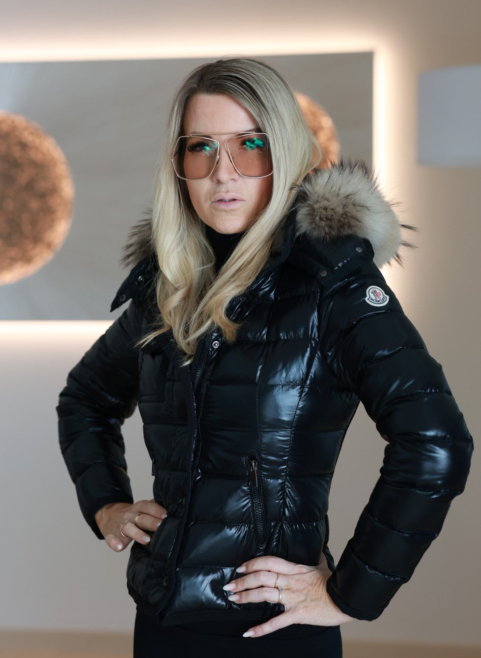 Moncler Armoise Daunenjacke Größe 0 XXL Pelz - Gr. 34 bzw. XS