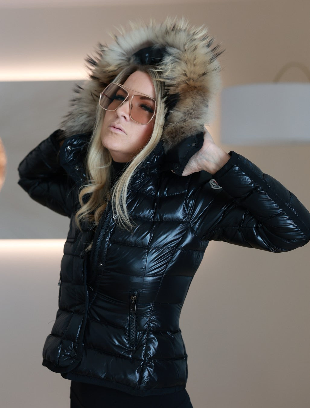 Moncler Armoise Daunenjacke Größe 0 XXL Pelz - Gr. 34 bzw. XS