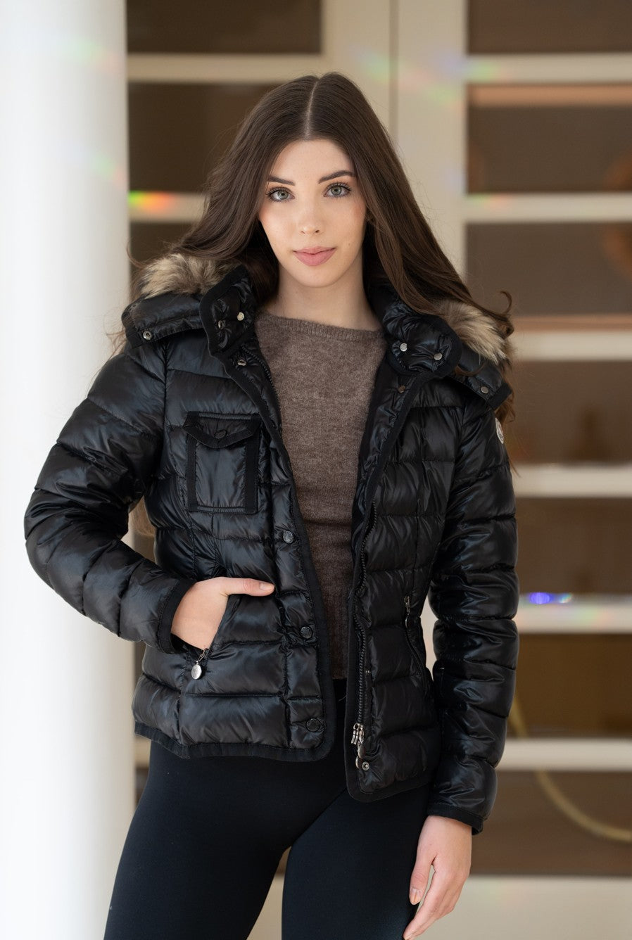 Moncler Armoise Daunenjacke Größe 2 XXL Pelz - Gr. 36/38 bzw. S/M