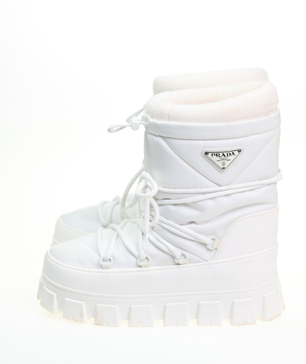 Prada Snowboots Ski Boots Gr. 39/40 weiß Plateau-Absatz