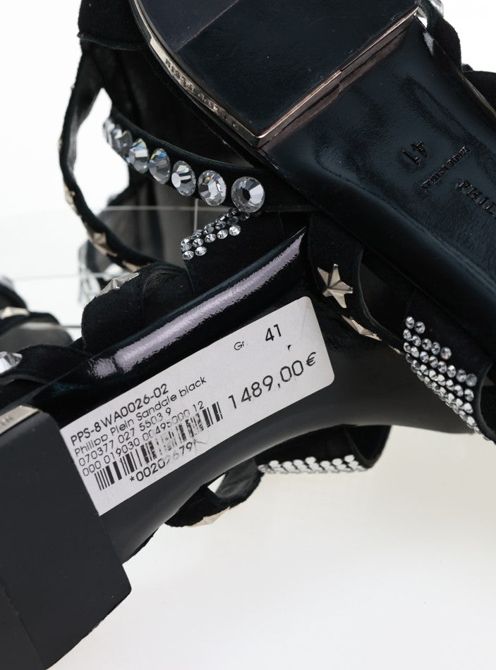 Sandali PHILIPP PLEIN bianchi con strass e rivetti taglia. 40