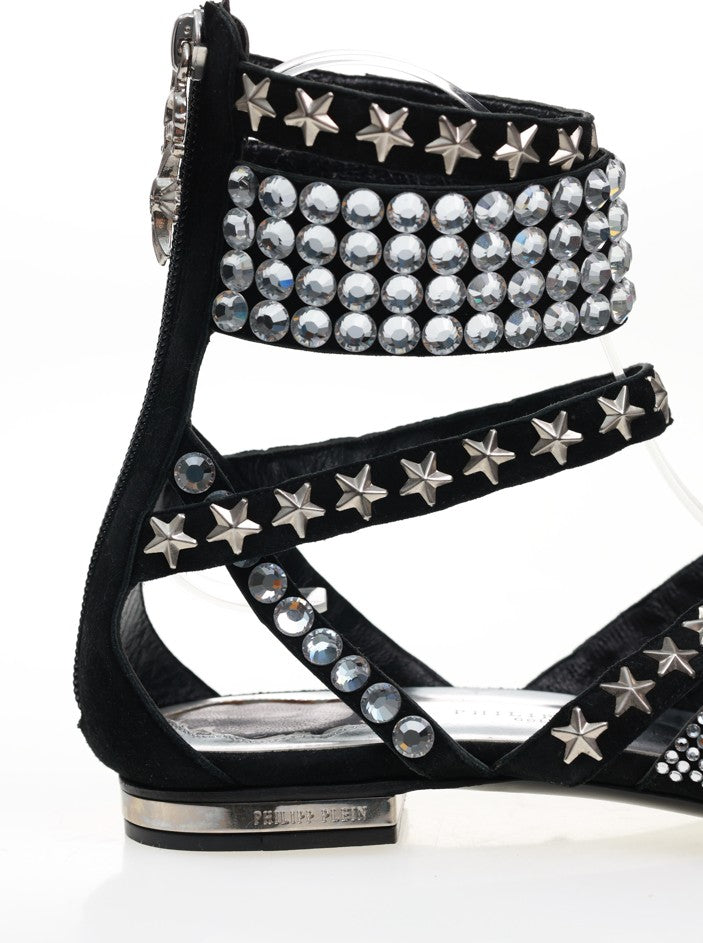 Sandali PHILIPP PLEIN bianchi con strass e rivetti taglia. 40