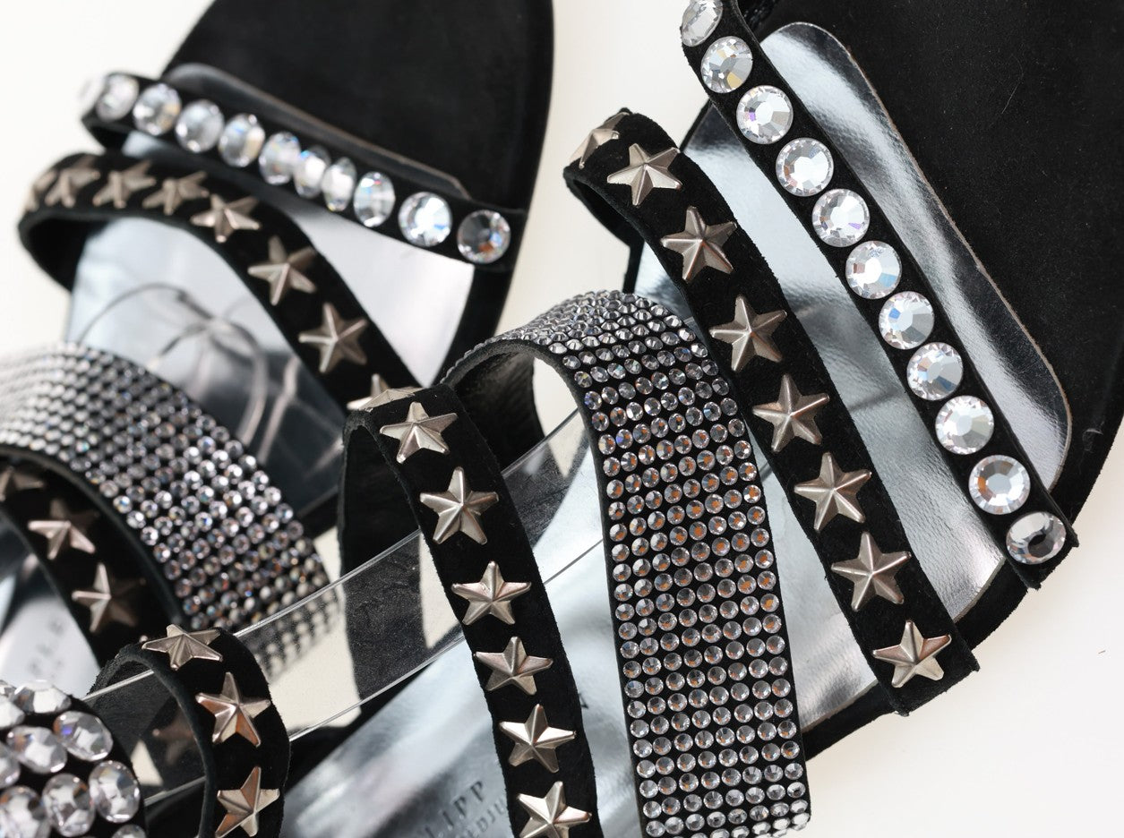 Sandali PHILIPP PLEIN bianchi con strass e rivetti taglia. 40