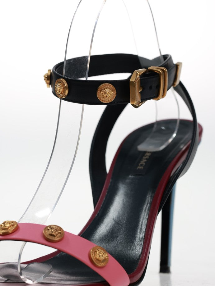 PHILIPP PLEIN sandals white with rhinestones and rivets size. 40