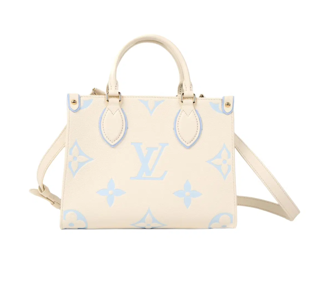 LOUIS VUITTON OnTheGo PM Empreinte Creme / Blue Giant Monogram
