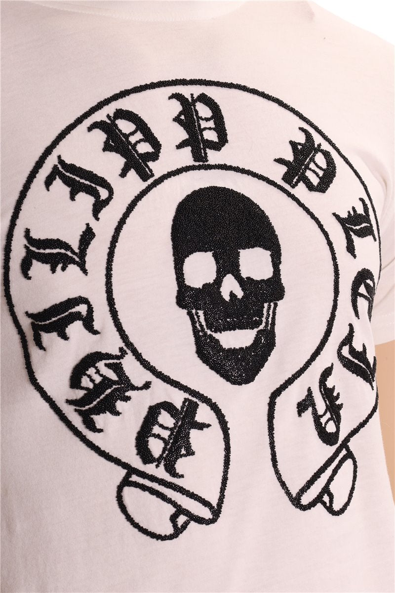 PHILIPP PLEIN shirt size L Skull black beads
