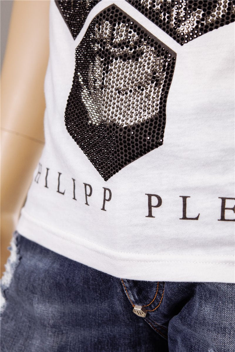 PHILIPP PLEIN Shirt Gr. S Strasssteine