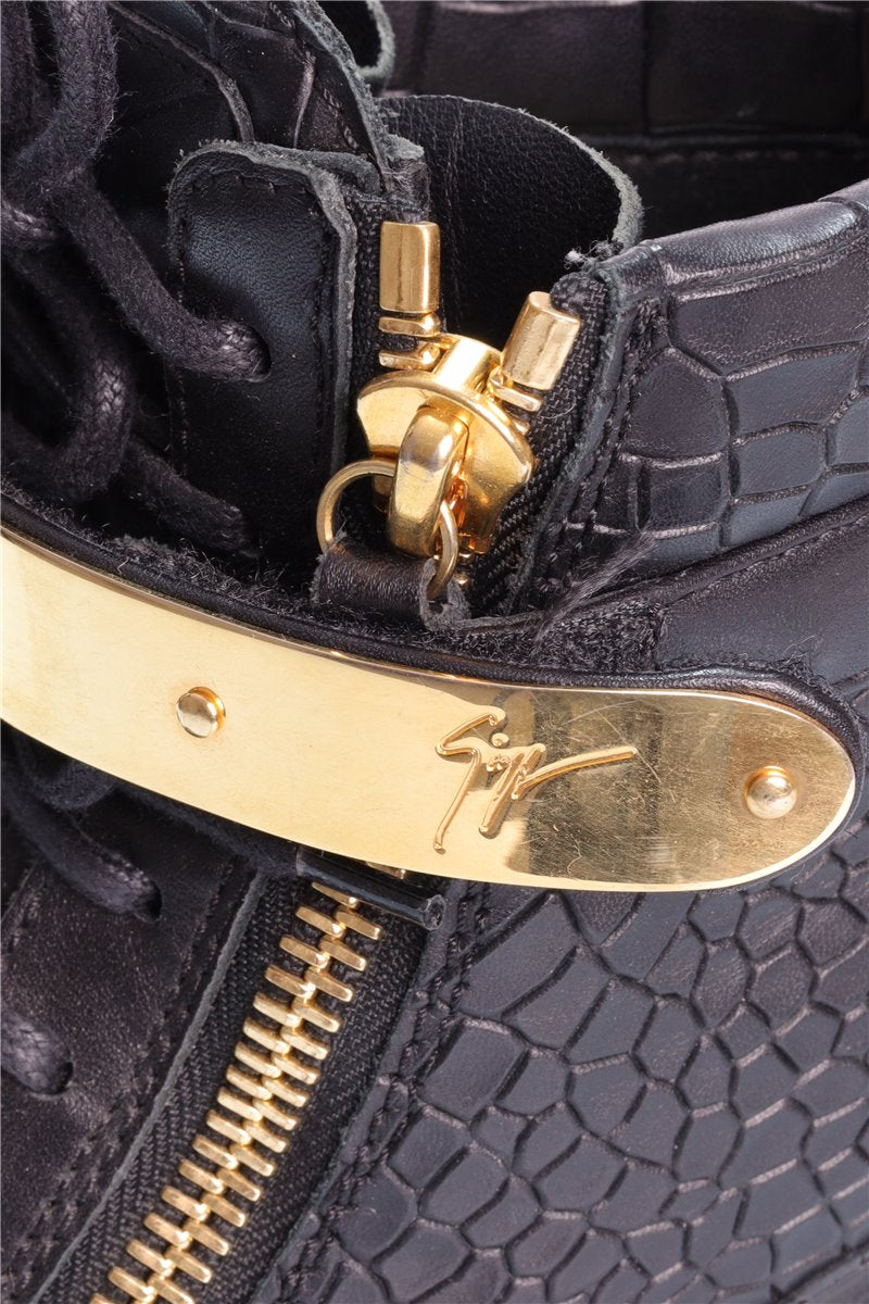 GIUSEPPE ZANOTTI sneakers high sneakers black gold size. 37