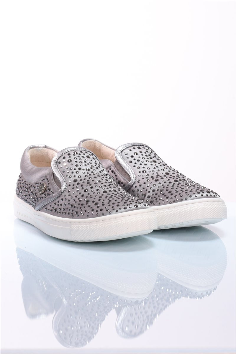 PHILIPP PLEIN Junior Sneaker Slip on silber Strass Gr. 30