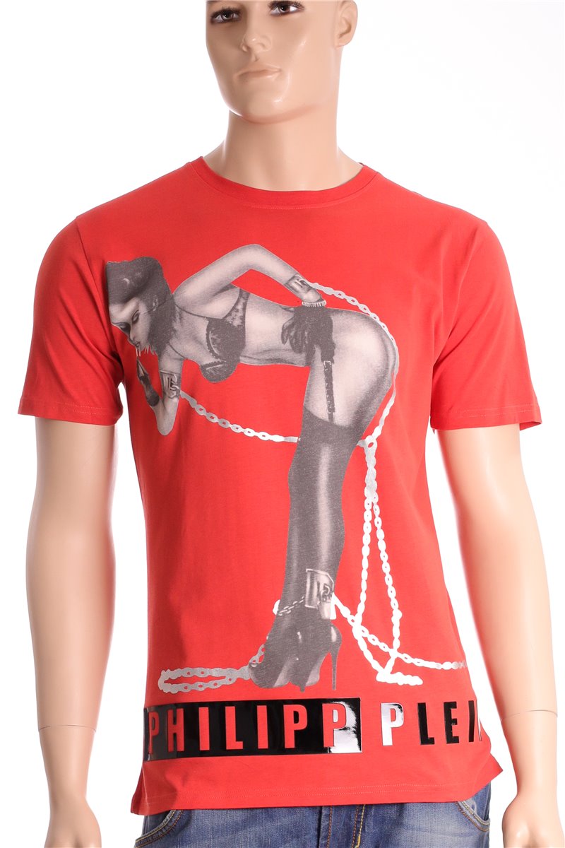 PHILIPP PLEIN T-Shirt Shirt rot Gr. L Chains