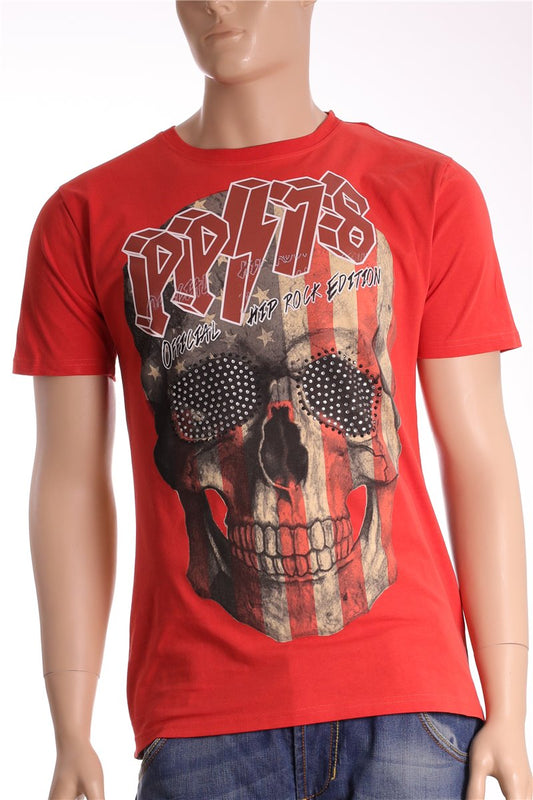 PHILIPP PLEIN T-Shirt shirt red size. L Hip Rock Edition