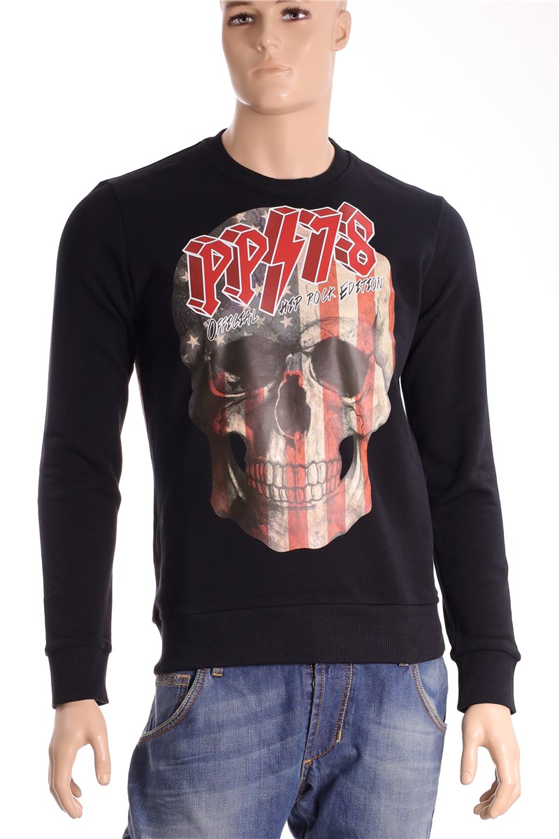 PHILIPP PLEIN sweatshirt shirt black size. L Hip Rock Edition The Photo Pullover