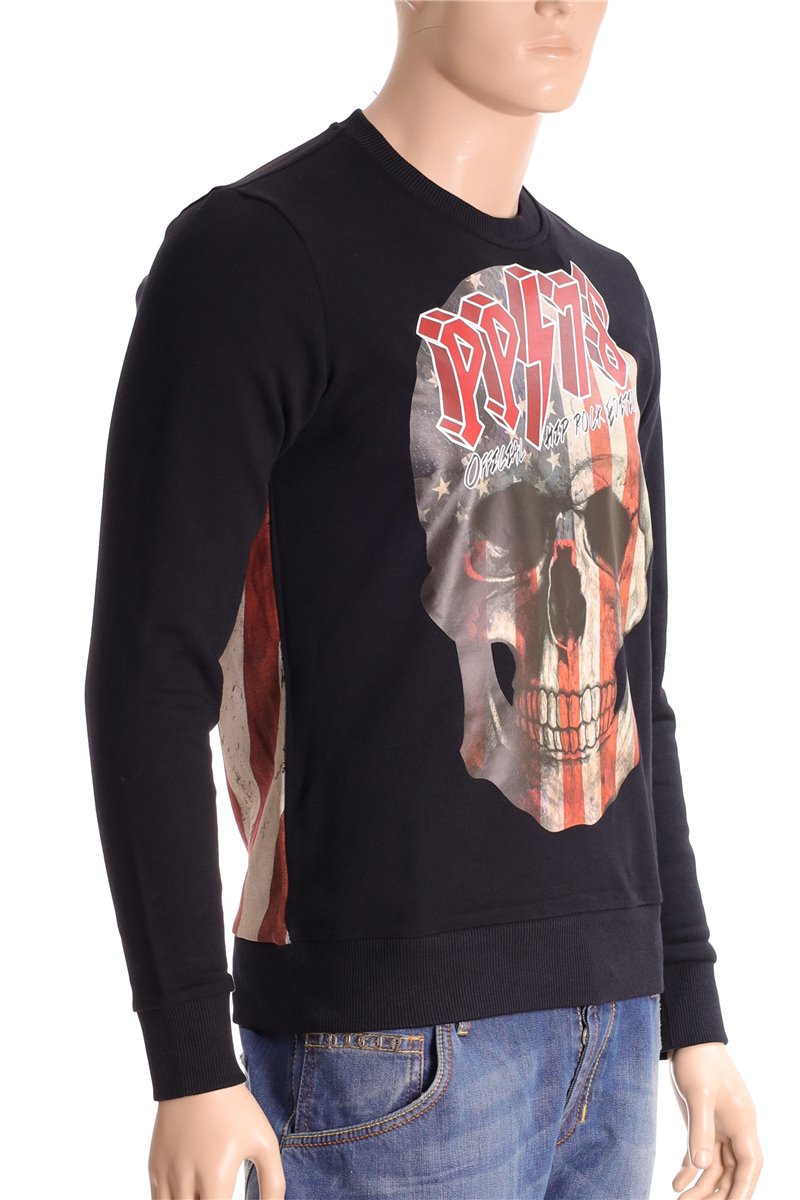 PHILIPP PLEIN sweatshirt shirt black size. L Hip Rock Edition