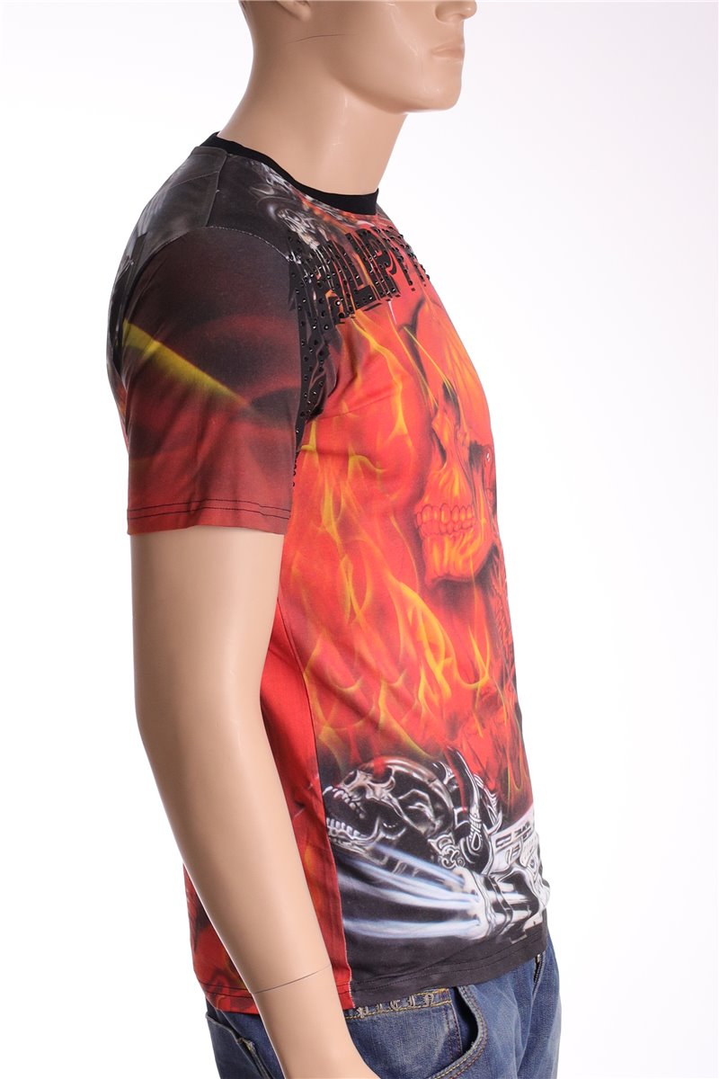 T-shirt PHILIPP PLEIN Taglia camicia L fuoco nero dell'inferno