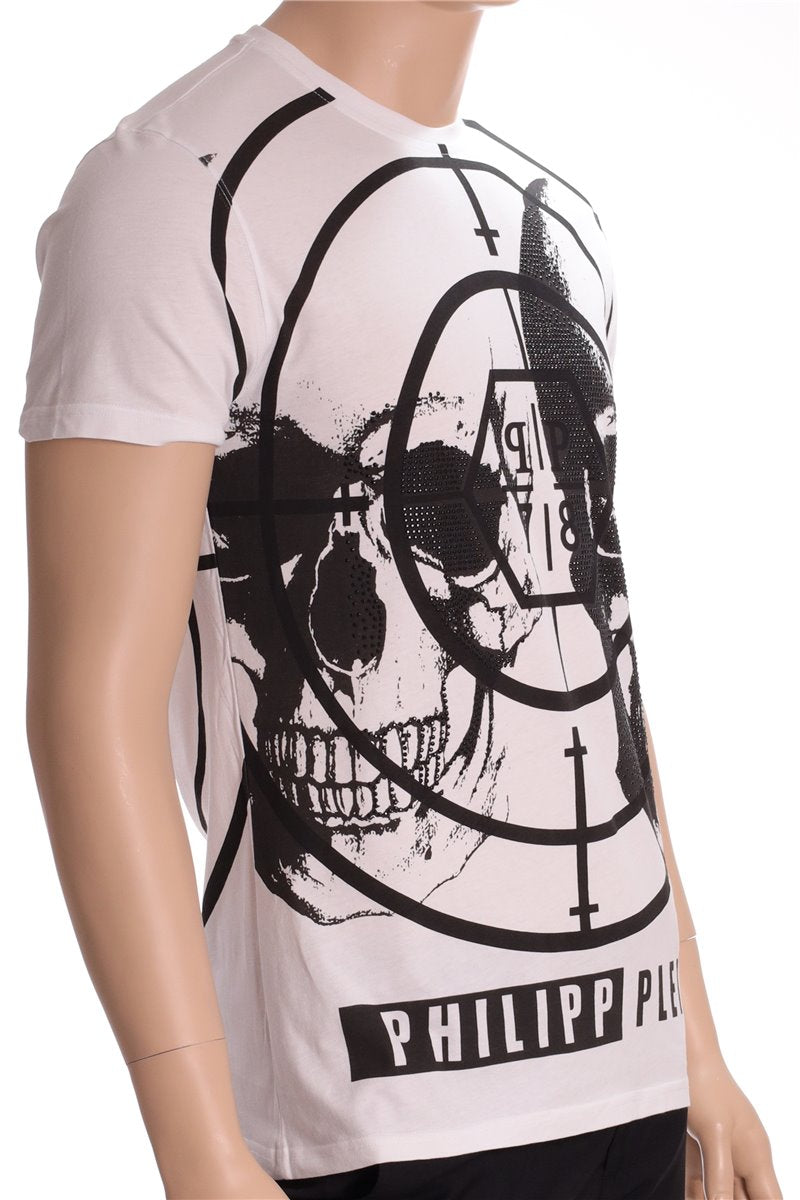 PHILIPP PLEIN Shirt Gr. S weiß  Crystal Skull