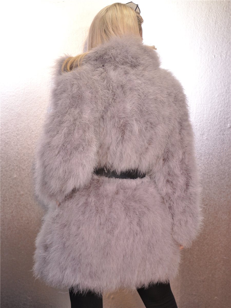 Fur coat coat EMU feather size. XS/S down jacket Italian size. 46 reversible jacket