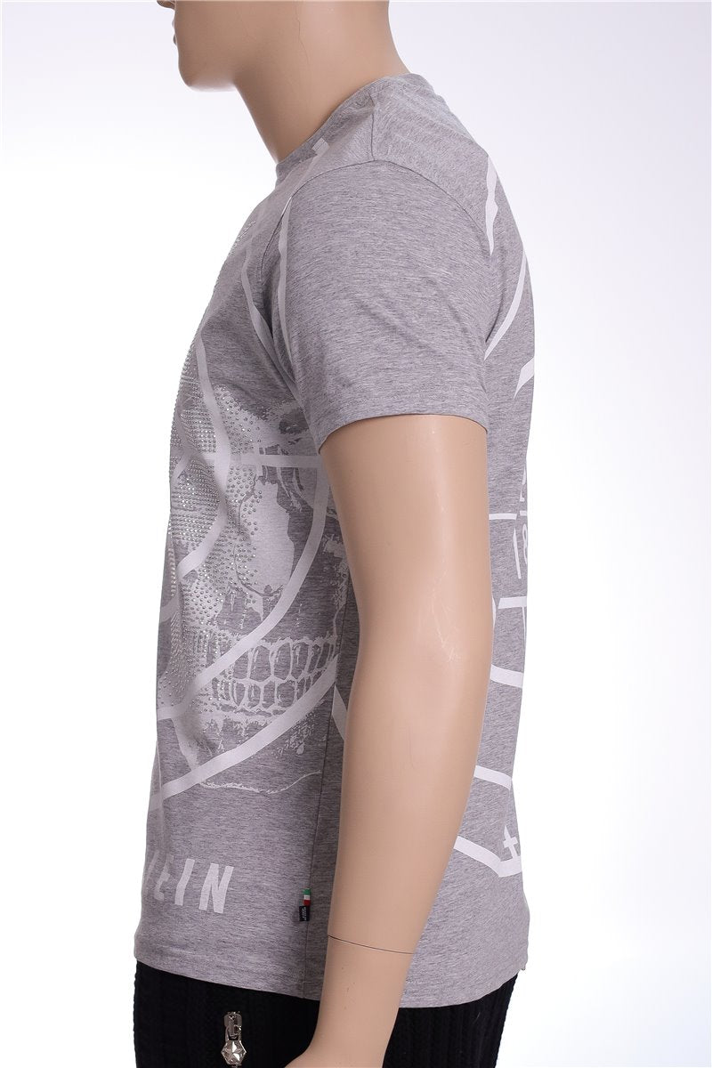 PHILIPP PLEIN Shirt Target Engaged grau Strasssteine Gr. M