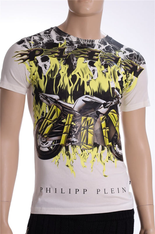 PHILIPP PLEIN T-shirt bianco sporco Motorcyle EYES taglia. M