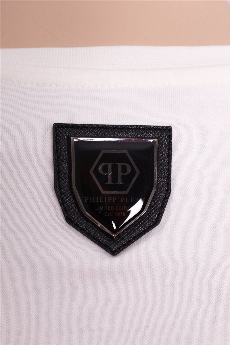 PHILIPP PLEIN T-shirt white Choosen 1 rhinestones size. S