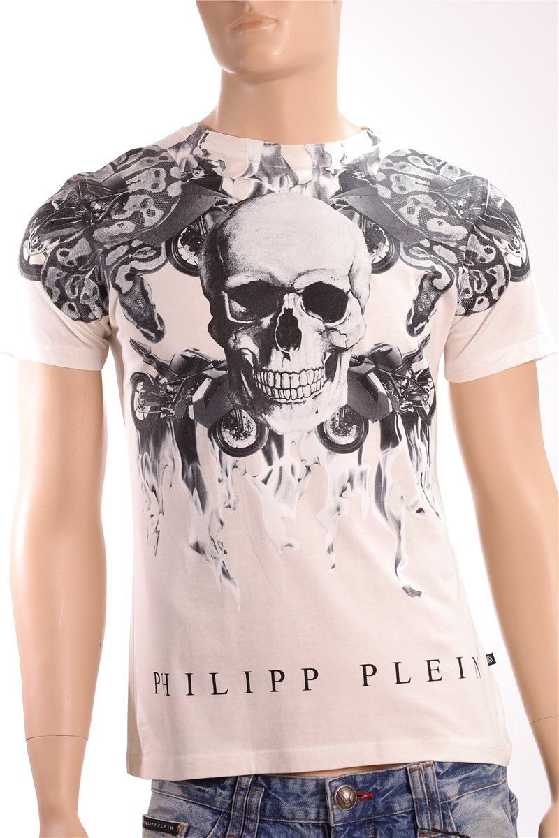 PHILIPP PLEIN T-Shirt Skull white Hands off me size. L