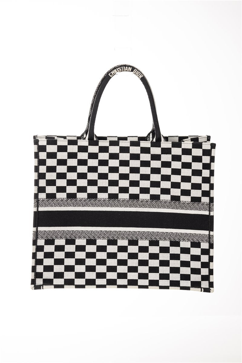 DIOR BOOK TOTE BAG Race Checkerboard - large model NEW