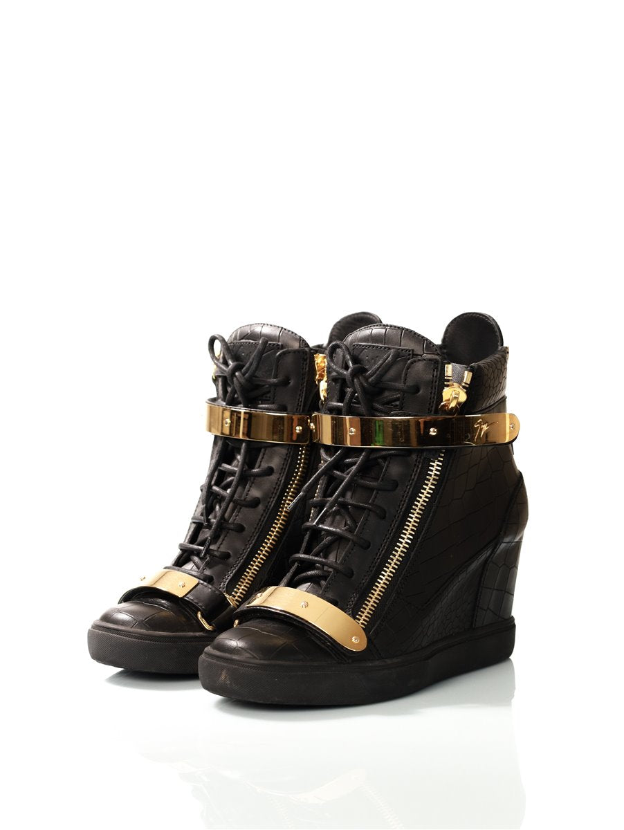 GIUSEPPE ZANOTTI sneakers high sneakers black gold size. 41 as new
